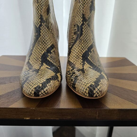 Lucky Brand Sheirin Ankle Boots Booties US 6.5 Womens Snakeskin Leather Zip Up - Picture 4 of 12